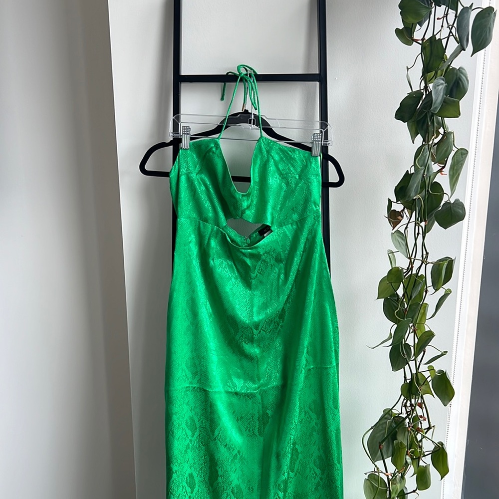 Green snakeskin dress